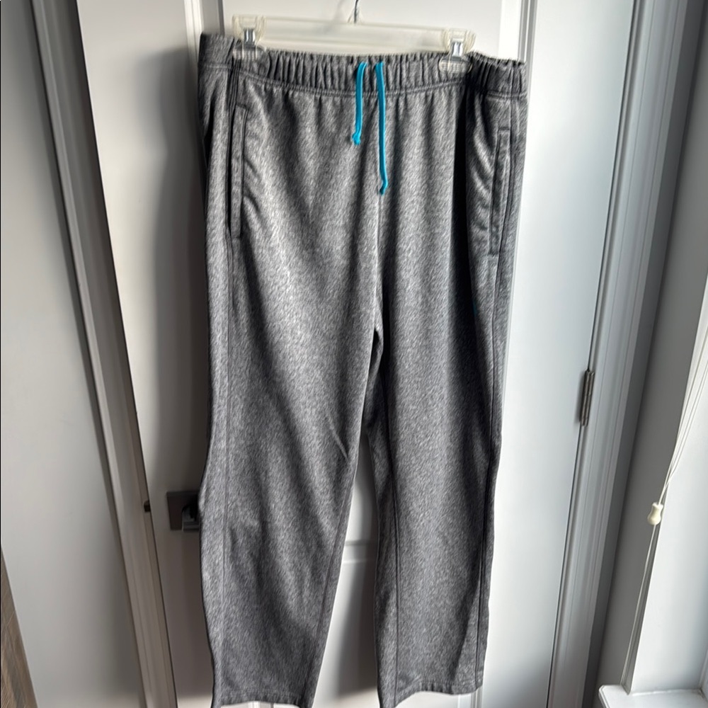 Men's Northface Gray Sweatpants with Blue Drawstring